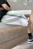 ins港风夏季条纹排扣五分短裤XZ604-KG19-P35控48，男装牛仔裤，星座604