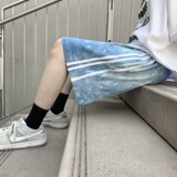 2026夏季扎染全棉三条杠短裤XZ604-KP17-P28控38，男装牛仔裤，星座604