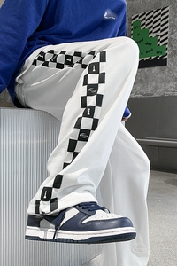 2026春季新款棋盘格印花胶标休闲裤长裤 XZ604-KP58-P55控68图片
