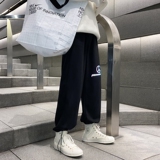 港风反光印花logo宽松抽绳九分卫裤XZ604-KP07-P45控58，男装休闲裤，星座604