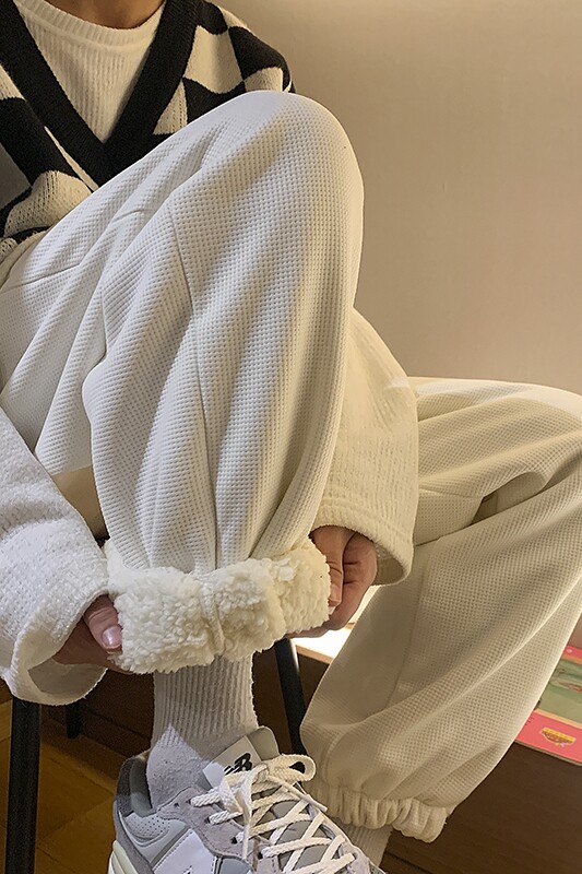 2026冬季新款华夫格棉花绒束脚保暖休闲裤XZ604-KP46-P65控78,男装棉衣,星座604