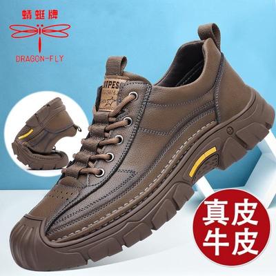 蜻蜓牌男鞋真皮新款马丁靴休闲鞋