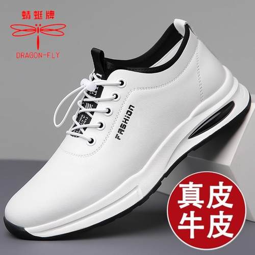蜻蜓牌男鞋真皮运动鞋耐磨防滑