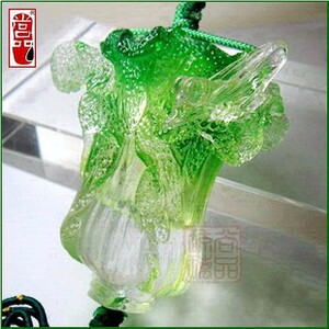 正品古法琉璃立体香水瓶挂饰【（白菜）百财】汽车车挂件车装饰品