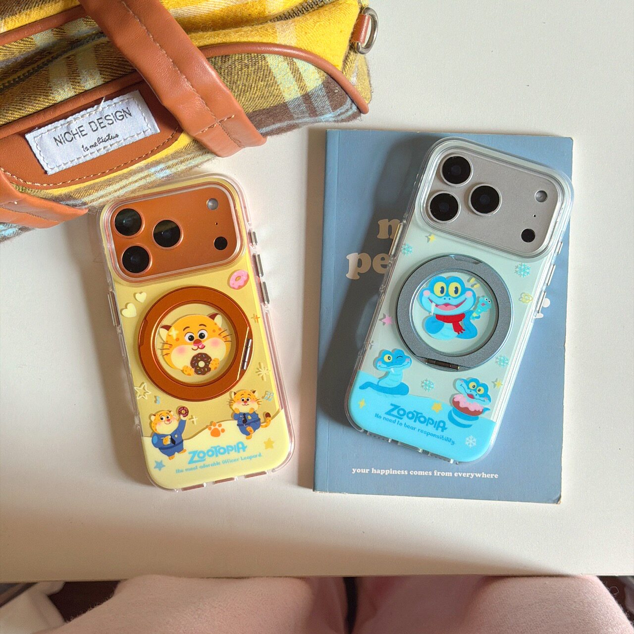 豹警官盖瑞横竖360旋转支架适用iphone苹果17promax可爱16pro男女15卡通全包相机AI键透色圆边气囊防摔手机壳