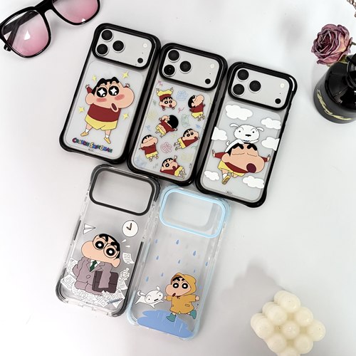 ins蜡笔小新适用iphone17promax苹果16pro卡通15小众14可爱男女情侣时尚包相ai机键一体亚克力四角防摔手机壳