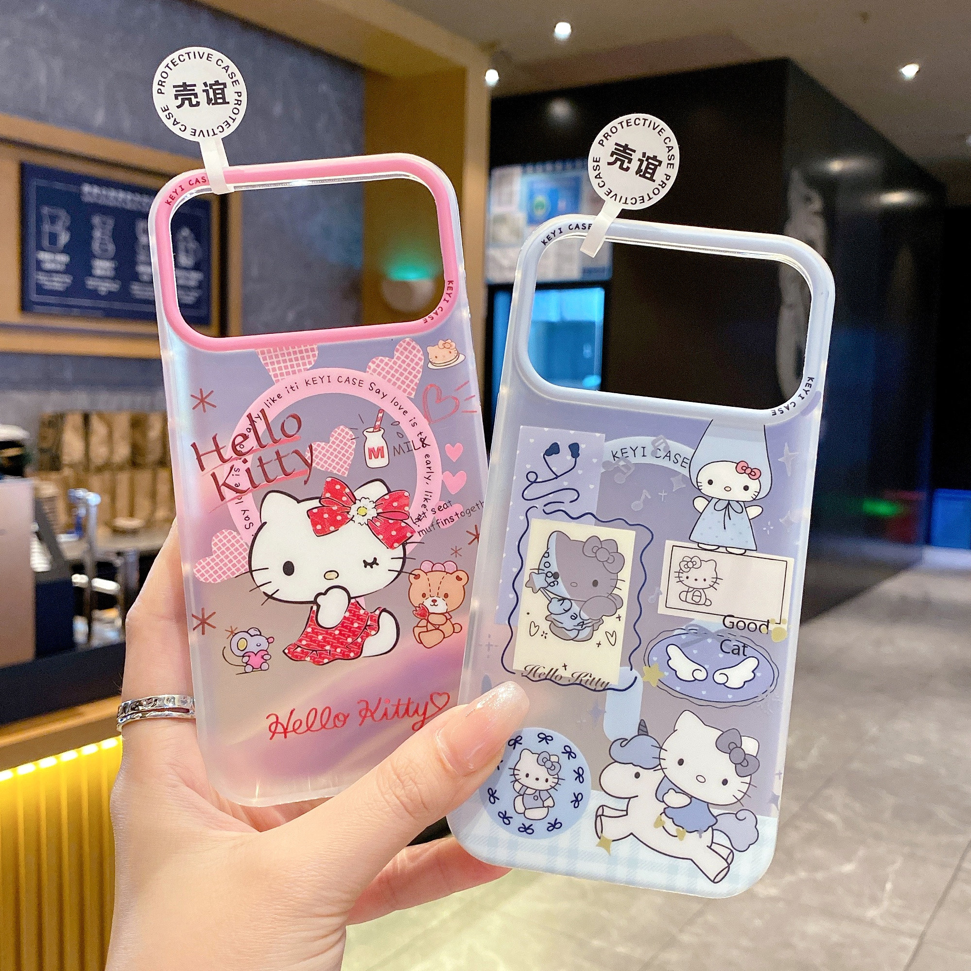 乐园木马KT猫适用iphone苹果17promax可爱16pro包拍照AI键15卡通14小众13少女生双层IMD磨砂抗指纹磁吸手机壳