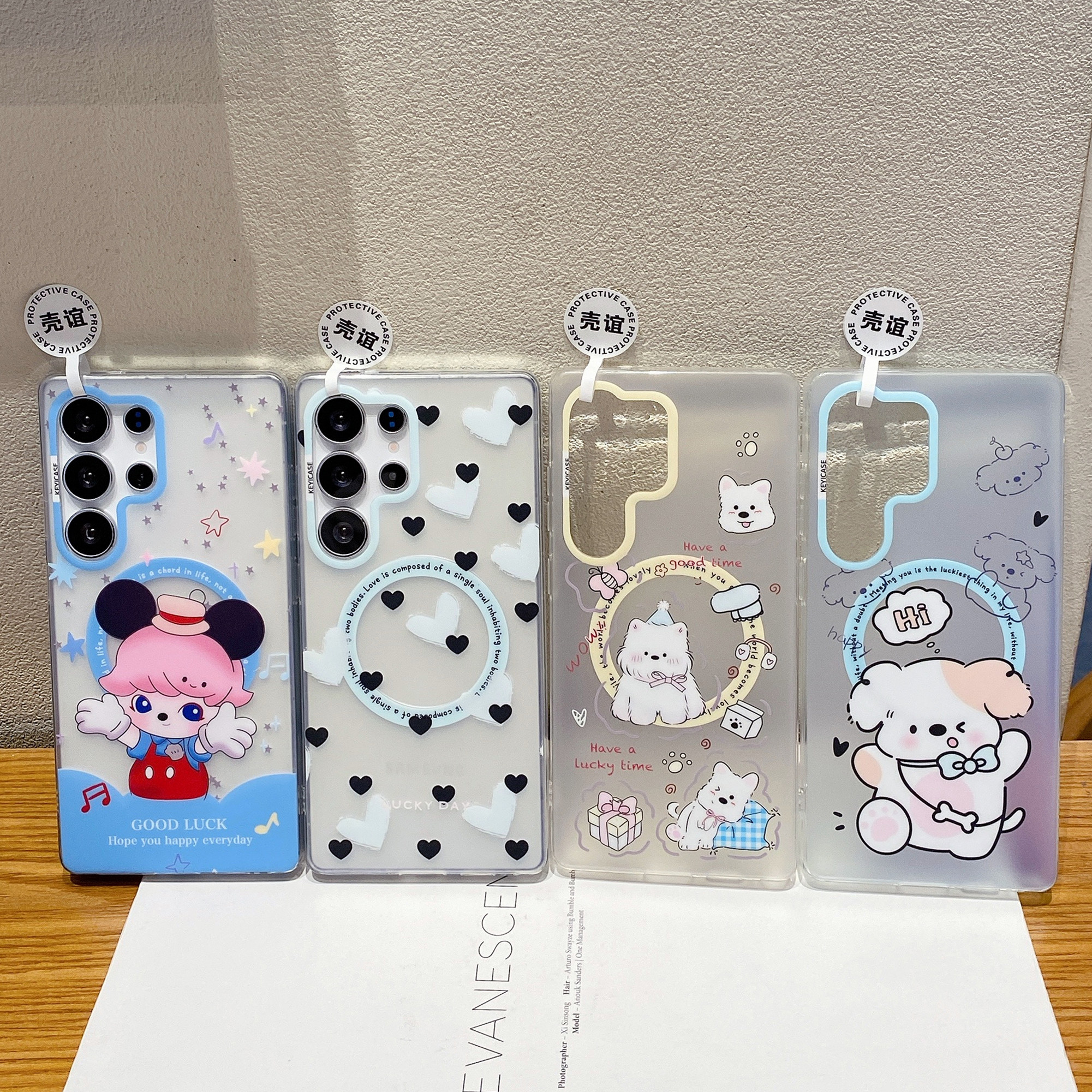 线条小狗DIMOO适用三星GalaxyS25+小众samsungs24plus女生23ultra可爱S22卡通双层IMD磨砂不粘指纹磁吸手机壳