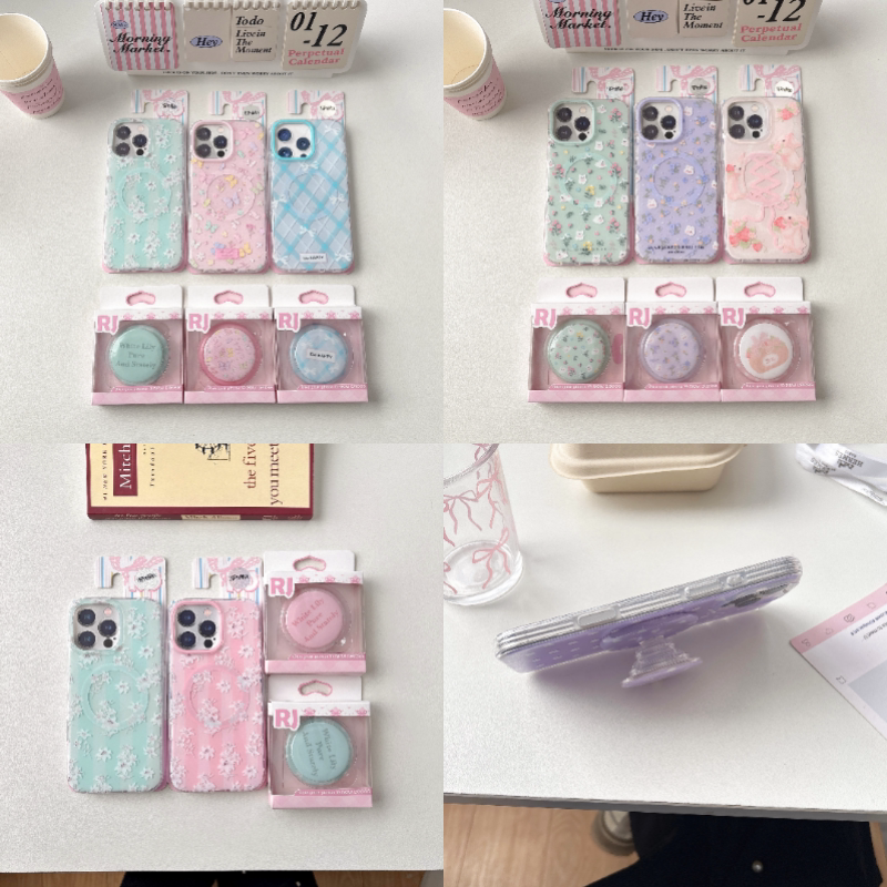 双层IMD绿百合粉蝴蝶蓝色格纹case适用iphone17苹果13清新气质14温柔15甜美16promax相机AI键女生磁吸手机壳