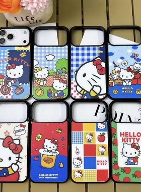 Kitty猫适用iphone11苹果12小众13甜美女孩14鎏金15plus卡通16E可爱17promax磨砂肤感Air内置磁吸支架手机壳