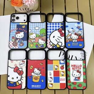 Kitty猫适用iphone11苹果12小众13甜美女孩14鎏金15plus卡通16E可爱17promax磨砂肤感Air内置磁吸支架手机壳