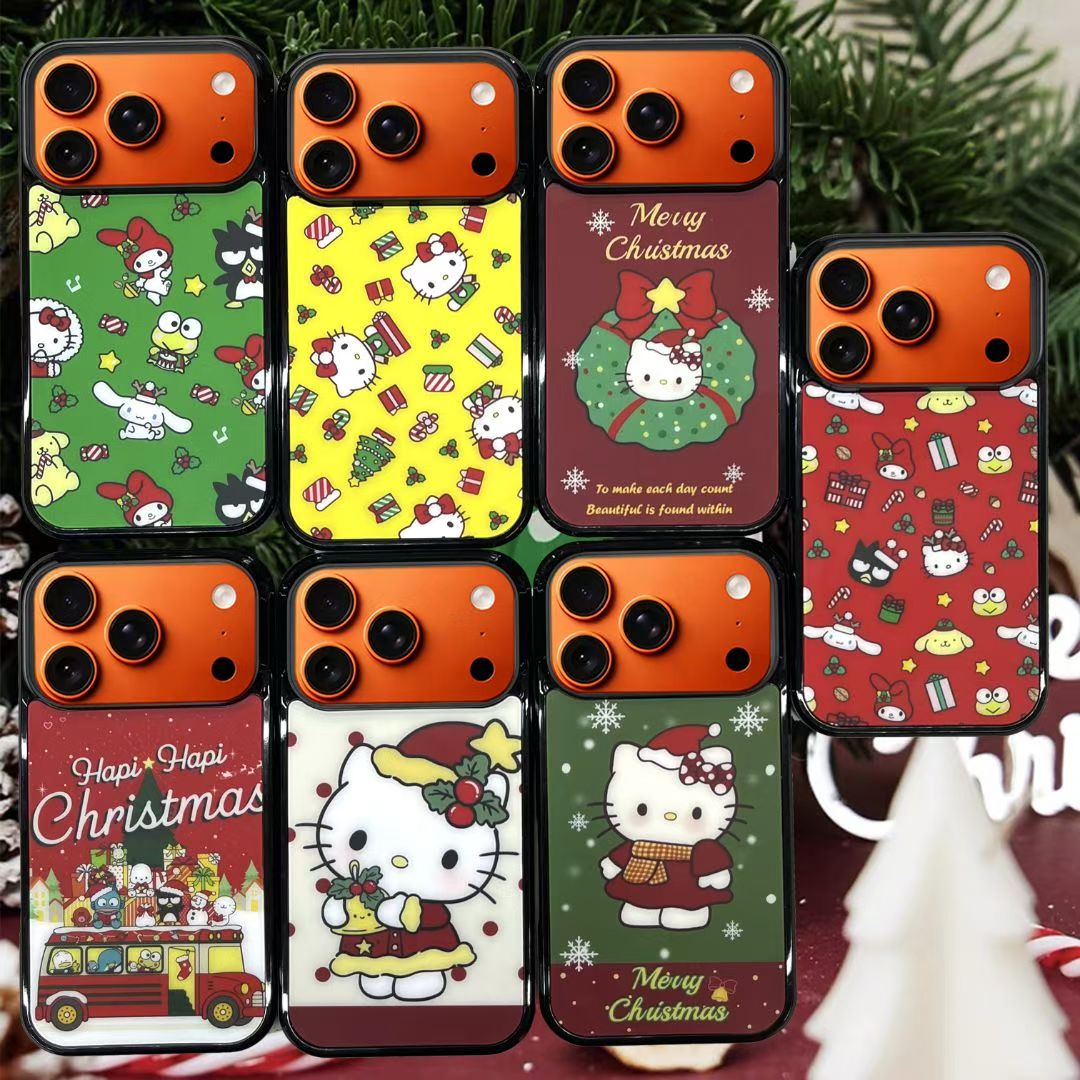 圣诞款三丽鸥KT猫IMD肤感适用Air苹果17promax可爱16E小众15plus女生14时尚13潮流12卡通11磁吸防指纹手机壳