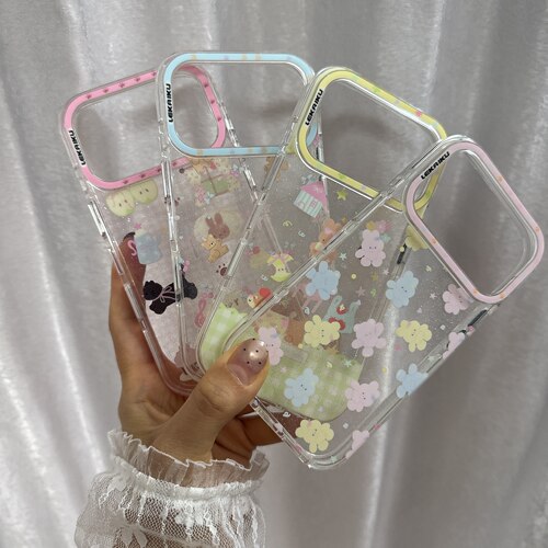 细闪ins小兔猫咪小狗LEKAIKU侧图适用iphone苹果17promax可爱16pro卡通女生包相机AI键双层IMD耐刮防摔手机壳