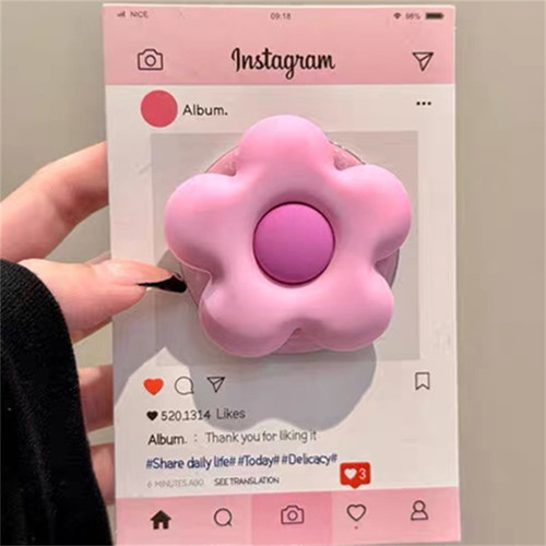 ins立体粉色花朵磁吸手机支架新款适用magsafe苹果气囊背贴吸磁