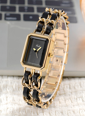 轻高级感小方盘女表小众创意女士小香风手链石英手表