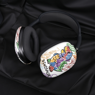 keshami 适用苹果AirpodsMAX耳机壳二代2024款潮流个性保护套男女新款Airpods MAX头戴式耳机壳涂鸦恐龙