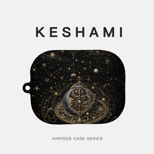 keshami 适用于苹果AirpodsPro3/Pro2/Airpods4耳机壳保护壳全包新款防摔硬壳磨砂黑金星仪