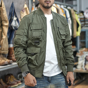 帅炸战术多口袋科技防水户外薄款男棒球领M65猎装工装夹克外套