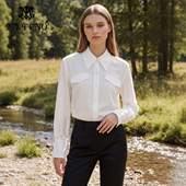 气质上衣衬衣时尚 马天奴夏季 衬衫 真丝衫 新款 100%桑蚕丝纯色长袖