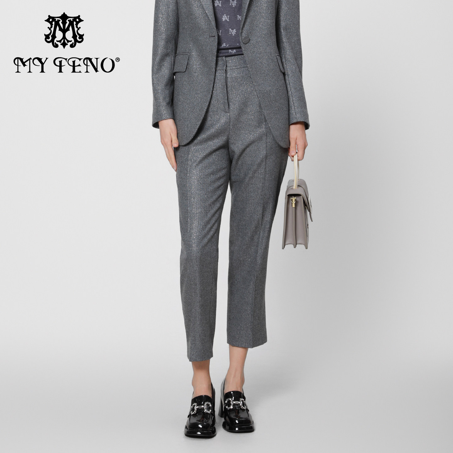 专柜正品马天奴秋冬新款新灰色羊毛混莱赛尔直筒西装裤子小脚裤女,女装/女士精品,西装裤/正装裤,淘宝优惠券,粉丝福利购,淘宝优惠卷
