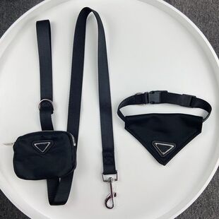 宠物牵引绳狗狗三角巾潮牌口水巾雪纳瑞法斗泰迪围兜项圈套装