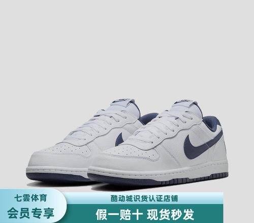 Nike Big Low 透气 耐磨 轻便 板鞋 白色/深藏青 355152-140