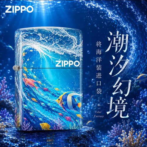 zippo打火正品海洋幻境潮汐彩印创意高颜值防风送男友节日礼物