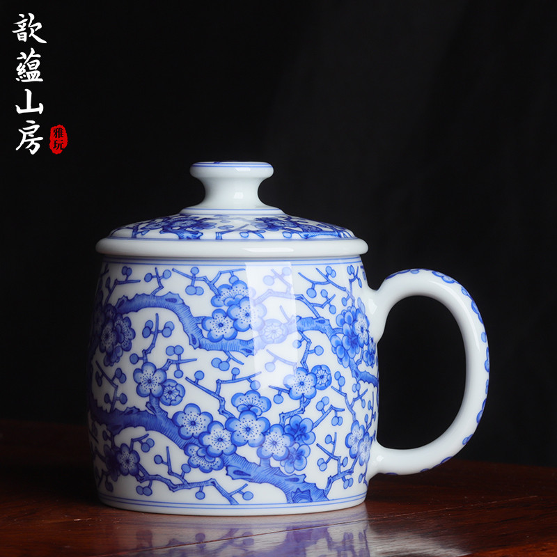 歆蕴山房满梅办公杯全手工梅花杯