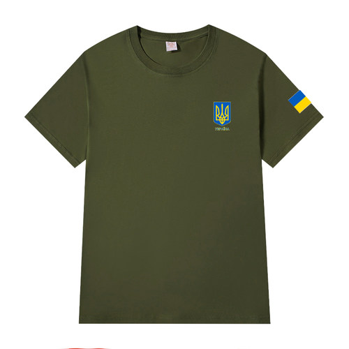 乌克兰Ukraine标志国家队T恤短袖男女圆领纯棉上衣服宽松休闲夏季
