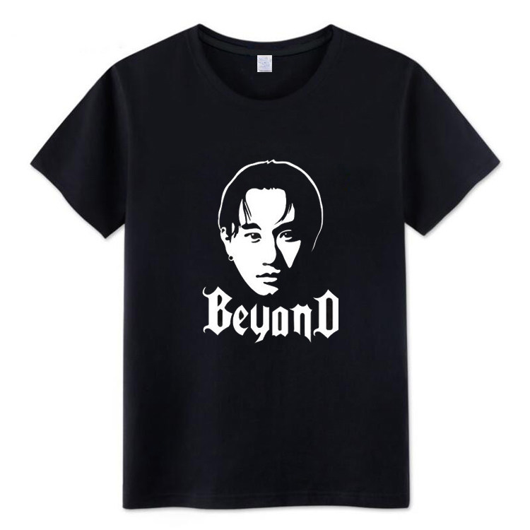 怀旧复古乐队摇滚beyond黄家驹同款纪念男女宽松纯棉短袖T恤上衣图片