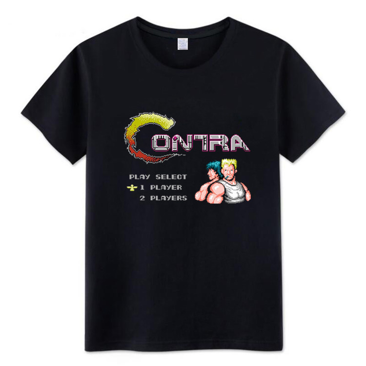 8090后怀旧fc红白机任天堂小霸王游戏机魂斗罗短袖T恤纯棉衣服夏