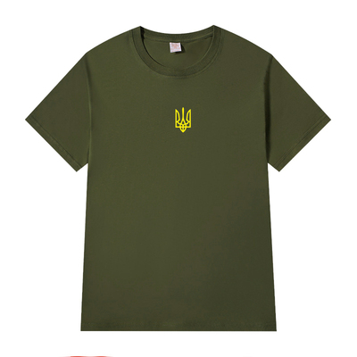 乌克兰三叉戟LOGO印花纯棉T恤