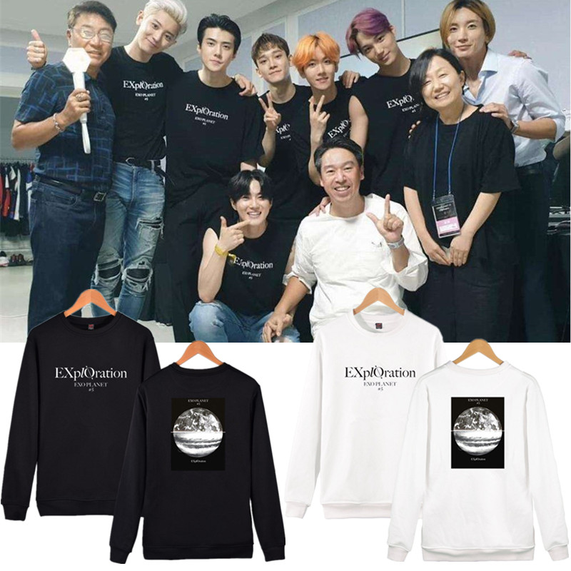 EXO五巡演唱会EXplOration应援打歌服边伯贤同款圆领套头长袖卫衣