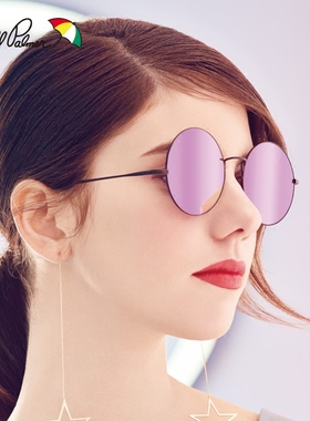 美国花雨伞小框复古太阳镜女偏光墨镜眼镜长脸近视防紫外线11686