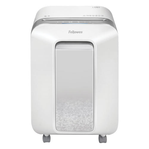 Fellowes 范罗士 LX201白色黑色办公室碎纸机 纸张文件多功能粉碎机 5级保密米粒切可碎光盘信用