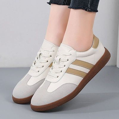 New German training shoes women's leather flat casual board