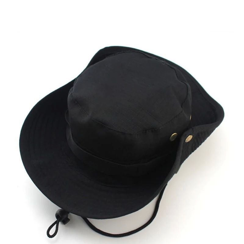 Solid Color Summer Outdoor Fishing Hiking Bucket Hat For Men
