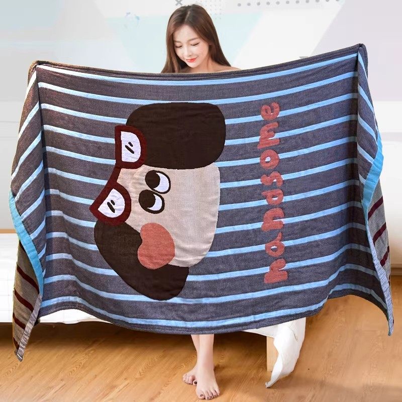 a类100%棉纱布浴巾吸水不掉毛加大毛巾大人儿童洗澡裹巾2025新款,居家布艺,浴巾,淘宝优惠券,粉丝福利购,淘宝优惠卷