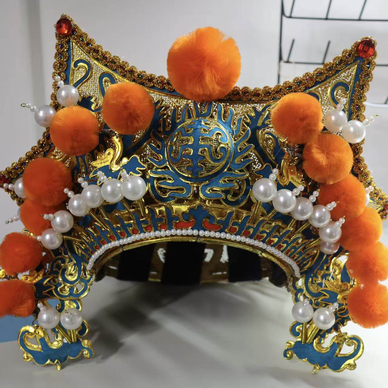 川剧变脸帽子戏曲戏剧八角帽八面霸王盔将王顶定制变脸道具装备