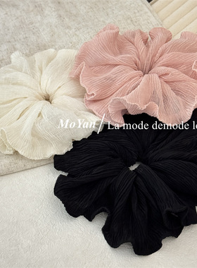 甜美荷叶边褶皱大肠发圈头绳女高级感头花气质猪大肠发绳百搭发饰