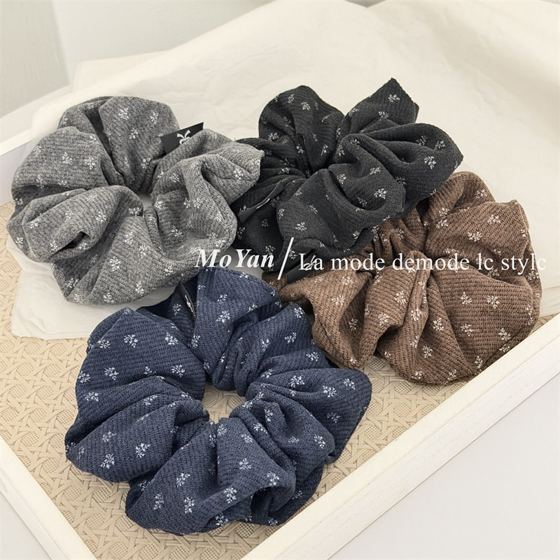 韩系时尚复古碎花大肠发圈纹理绒面发绳高弹力马尾头绳丸子头头,服饰配件/皮带/帽子/围巾,指环,淘宝优惠券,粉丝福利购,淘宝优惠卷