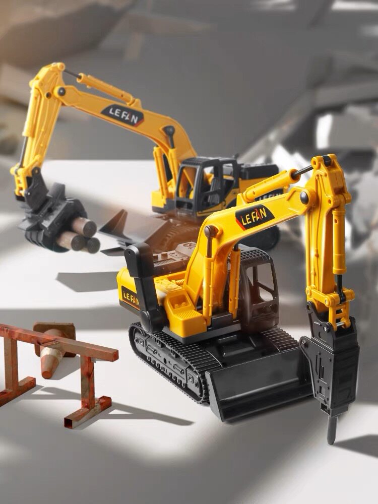 儿童钻地机玩具仿真打洞机惯性钻孔机玩具车男孩吊车抓木机工程车