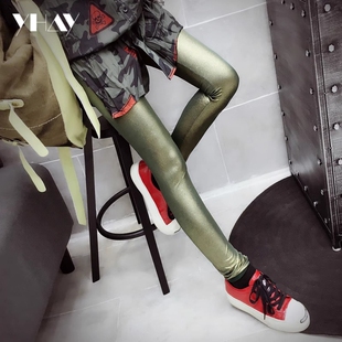 春装 个性 潮人金属修身 自YHAY 打底裤 女装 弹力光泽裤 2020新款