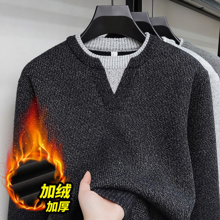 圆领常规款商务风套头青春活力针织衫/毛衣