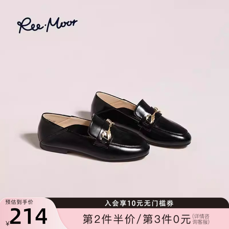 REEMOOR睿慕2026春季新款豆豆鞋平底乐福鞋通勤小皮鞋一脚