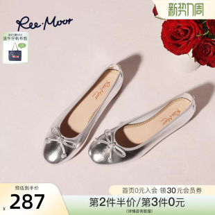女蝴蝶结舒适通勤浅口单鞋 粗跟静音跟鞋 女 新款 REEMOOR睿慕25秋季