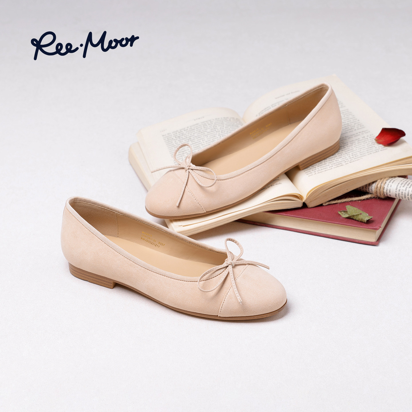 REEMOOR睿慕2026春季新款温柔风蝴蝶结芭蕾舞鞋女平底浅口单鞋,女鞋,浅口单鞋,淘宝优惠券,粉丝福利购,淘宝优惠卷