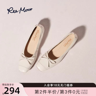 REEMOOR睿慕2026春季 浅口单鞋 女舒适不累脚内增高漆皮豆豆鞋 新款