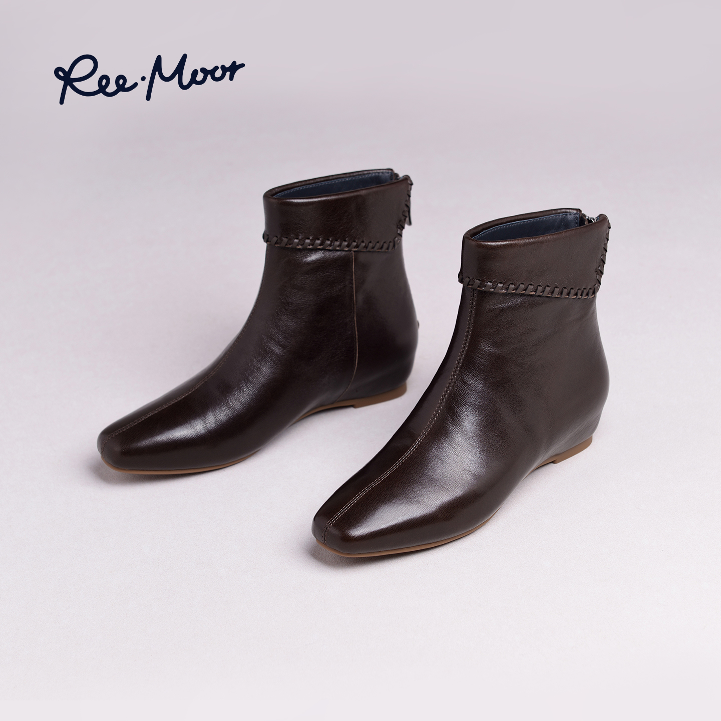 REEMOOR复古英伦风方头时装靴