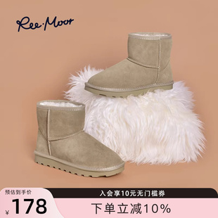 reemoor棉鞋 冬季 绒面大棉鞋 短筒睿慕 女冬加绒雪地靴女2022年新款